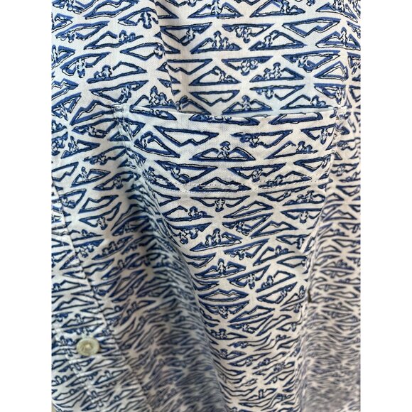 Eddie Bauer Mens Short Sleeve Button-Up Shirt White & Blue Size 3XL - New - Picture 5 of 10